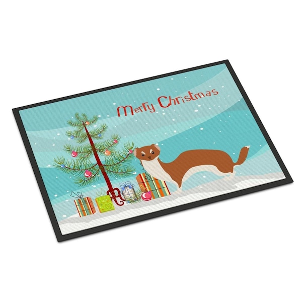 Carolines Treasures Weasel Christmas Indoor or Outdoor Mat - 18 x 27 in. BB9237MAT - main
